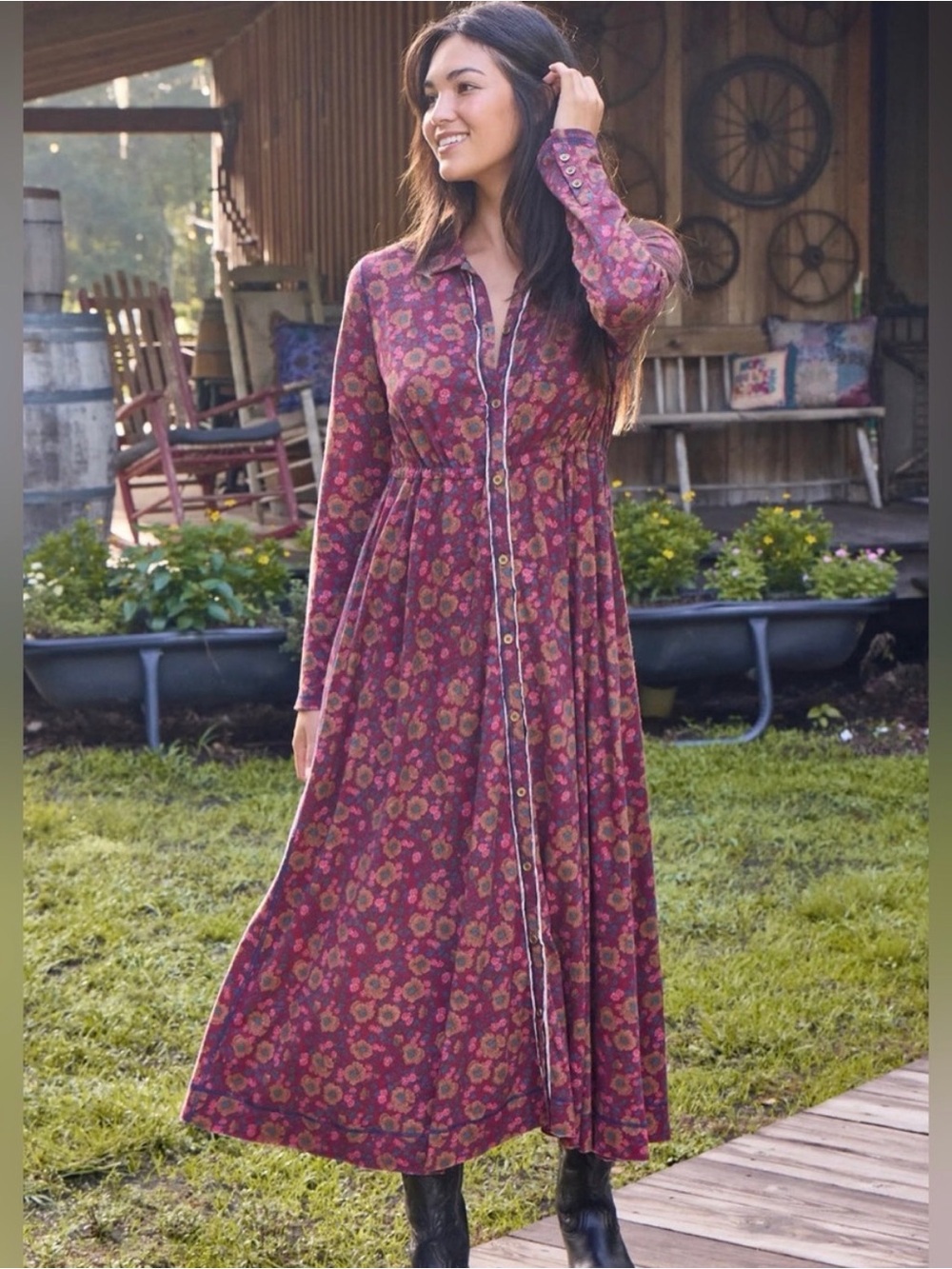 Natural Life Christa Cotton Floral Print Dress
